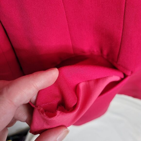 VINTAGE 90s blazer magenta pink barbiecore wool‎ double breasted M - Picture 4 of 12